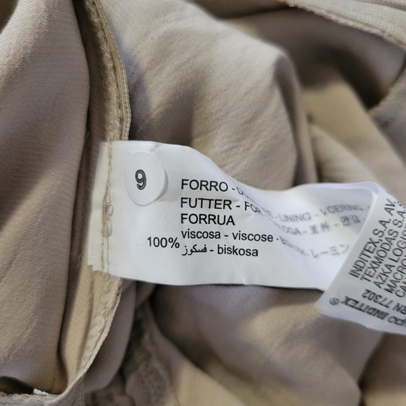 ZARA Ruched Mini Dress Soft Gold Tan | 2298/155 size XLarge Short Tie Neck - Picture 14 of 15